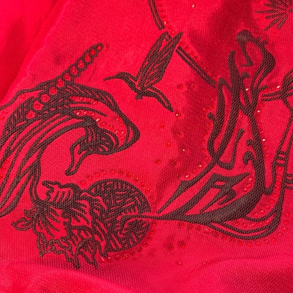 Integrity Sinuhe Guzman Surrealist Gala Vanessa Perrin Red Top Skirt Cape Thong - Picture 2 of 11